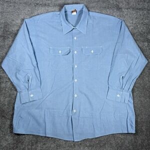 Vintage Big Ben Shirt‎ Men's XXL Blue Long Sleeve Button Up Workwear Pockets
